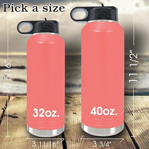 Miniatura 2 de iProductsUS - Botellas de agua personalizadas para mujer, 40 oz32 onzas, botella aislada personalizada, botella de agua con nombre personalizado,