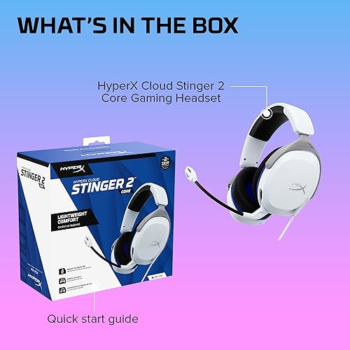 Miniatura 8 de HyperX Cloud Stinger 2 Core - Auriculares para juegos de Playstation, ligeros, con micrófono giratorio para silenciar, controladores de 40 mm, blanco