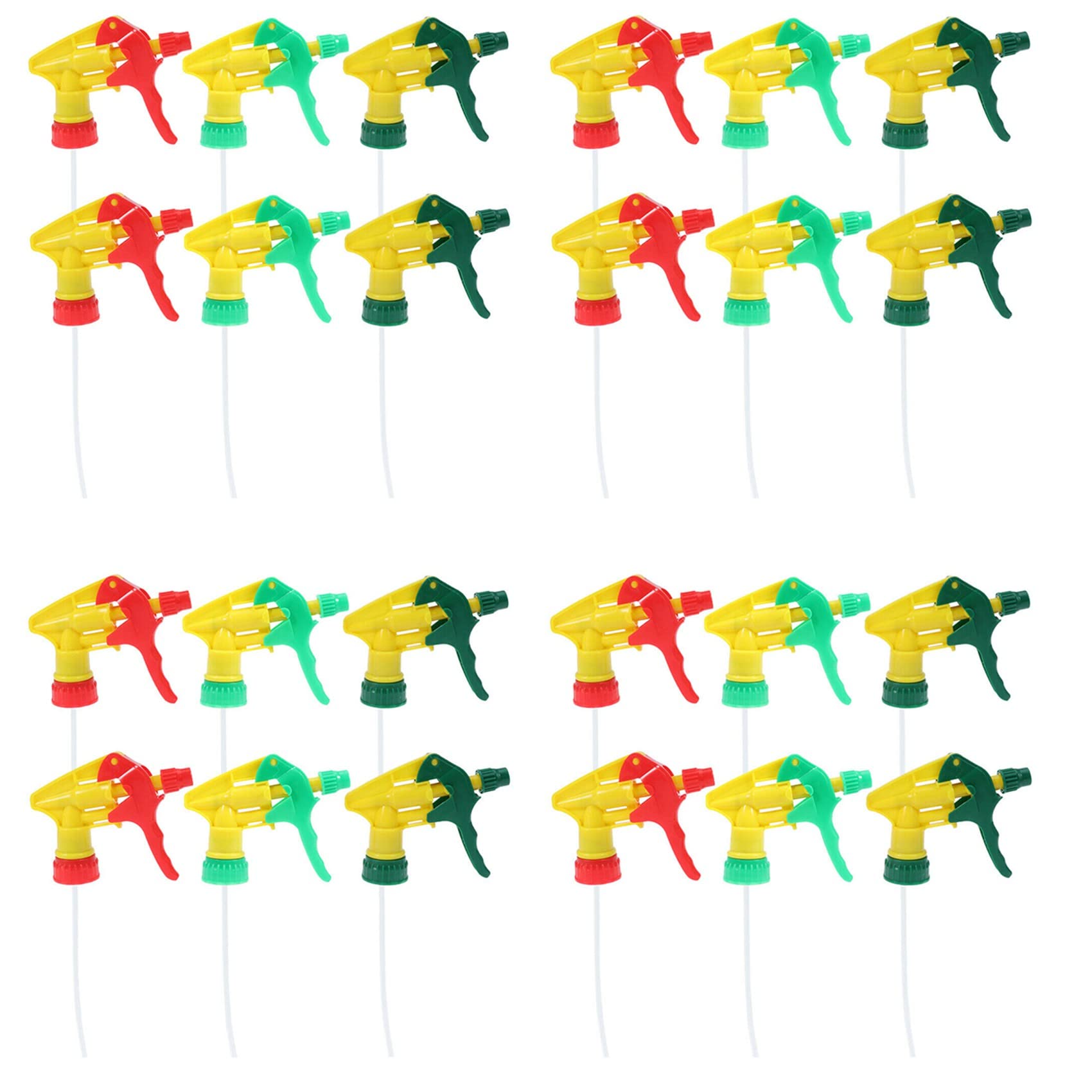 Jnchdghwa Random Colors 24 Pcs Heavy Duty Chemical Trigger Sprayer Bottle Nozzle Head