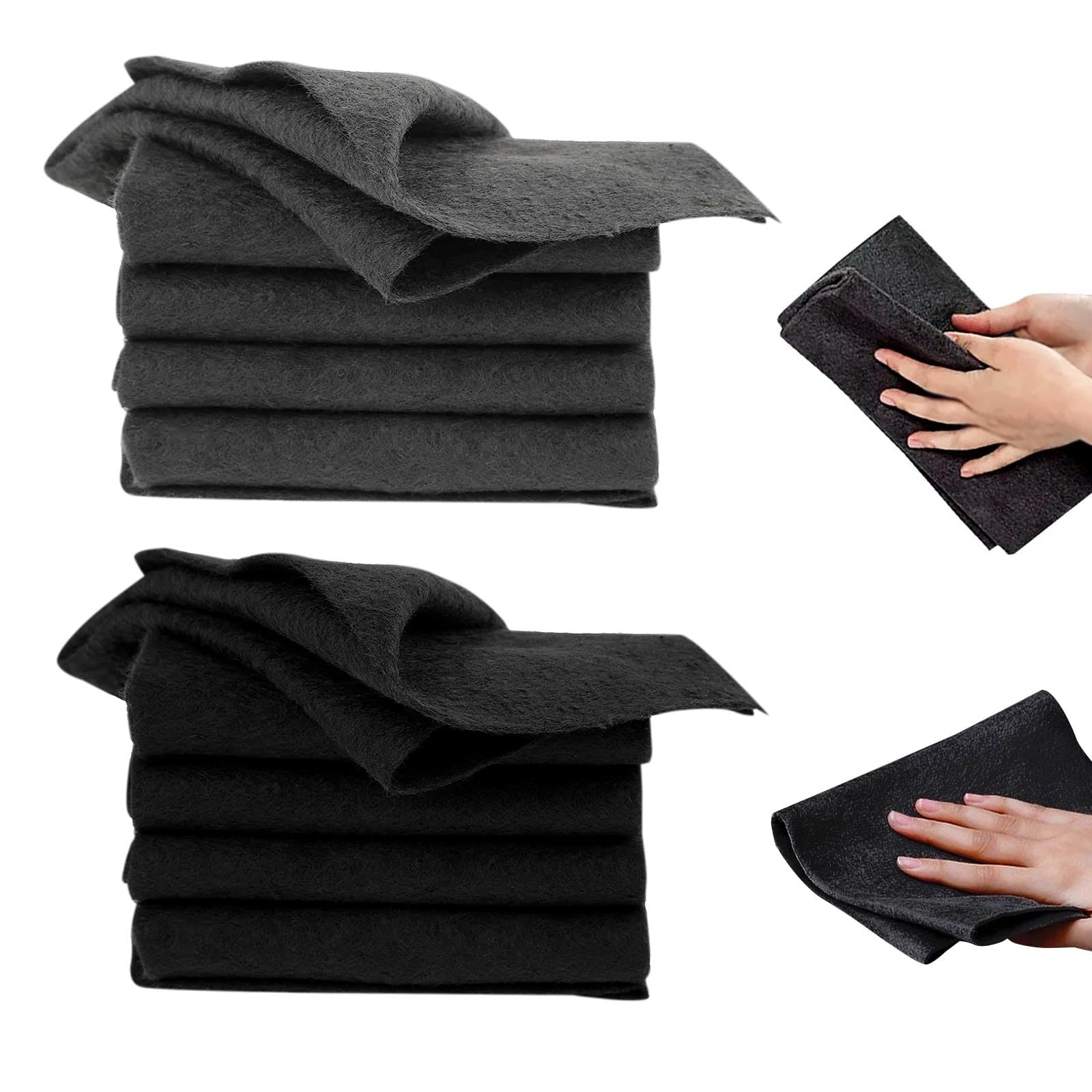 MUNSKT 10PCS Magic Cleaning Cloth, 15.7"/11.8" Thickened 2 Size Reusable Microfiber Rag Towels, Soft Absorbent Streak-Free Lint-Free for Household Kitchen Car All Purposes
