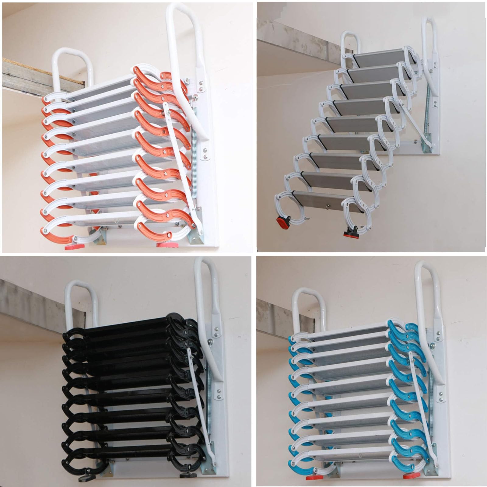 Schody Strychowe Schody Strychowe, Drabina Ze Stopu Aluminium, Schody Składane Na Strych, System Opuszczania Drabiny Strychowej, Wysuwana Drabina Strychowa,A-2-2.5m/80-100in