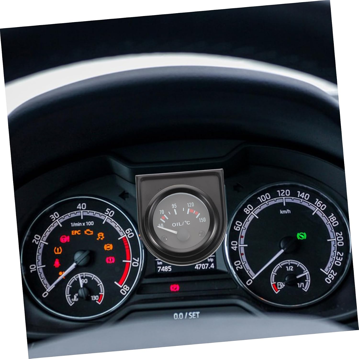 ABOOFAN 12V Analog Oil Temperature Gauge for Cars Easy Installation Automotive Instrument for Vehicle Modification Sleek Design Compatible with Vehicles