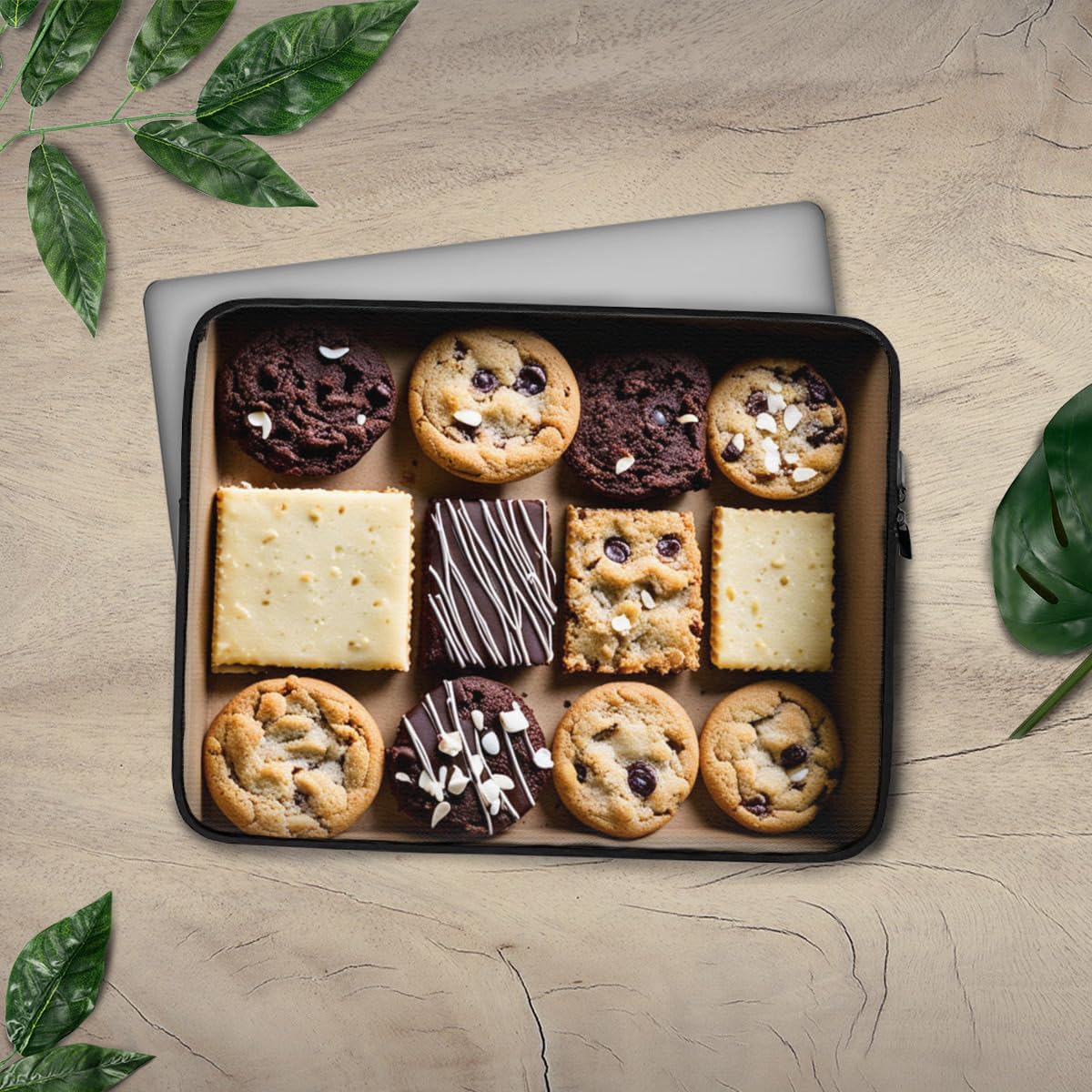 Protective Case Cover Bag for iPad (Regular, Air, Pro 9, 10, 11, 12, 13 inches) Cute Biscuits Cookies Flat Print Design Cookie Lover Foodie Novelty Cute Zippered Sleeve image 3