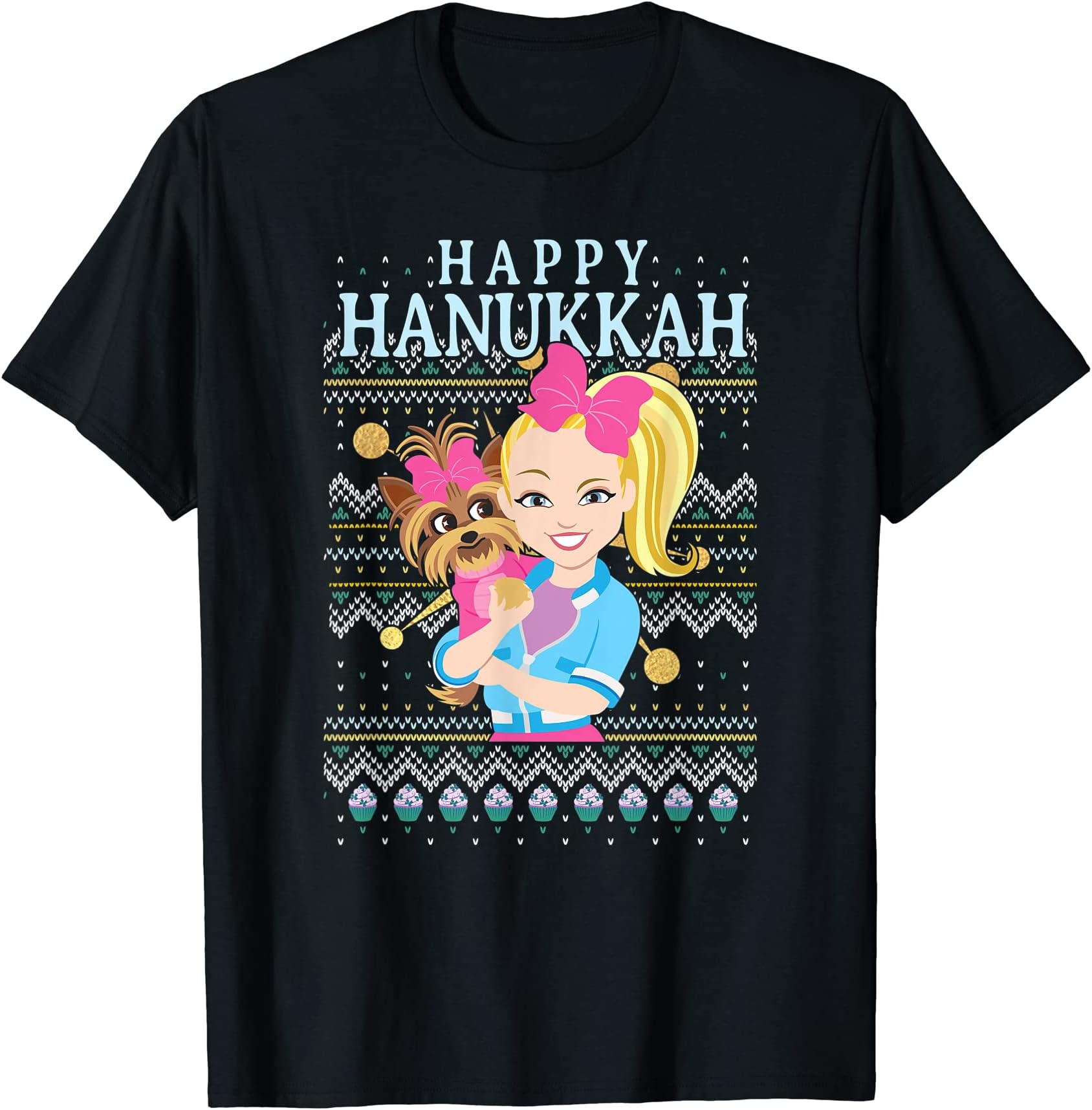 JoJo Siwa and BowBow Happy Hanukkah Pattern T-Shirt