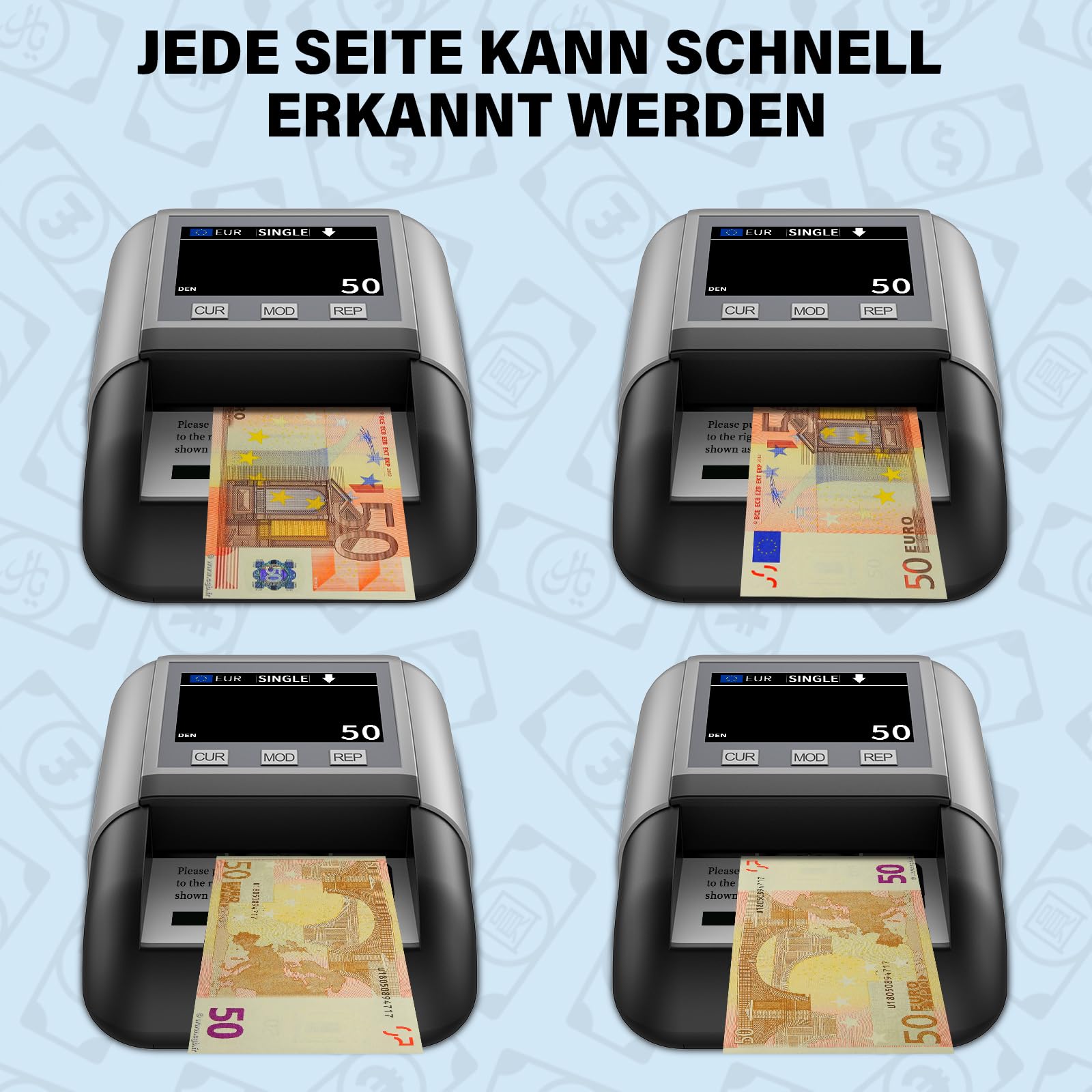 Tragbare Geldzählmaschine – Geldscheinzähler Mit UV- & MG-Prüfung – Für Banknoten (markenlos)