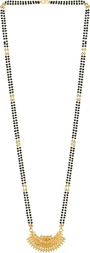 MEENAZ Mangalsutra For Women Girls Ladies Wife Temple South Indian Traditional 1 One Gram Gold Stylish Maharashtrian Long Chain Wati Mangal sutra…