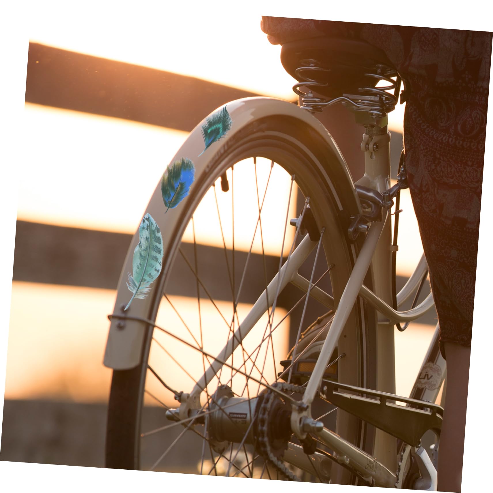 aufkleber schutzblech fahrrad Fahrradschutzblech aus Pvc, Blaues Federmotiv für Fahrräder Déperlant Size:2 x Extra Large (US) Wollwalk Handschuhe in verschiedenen