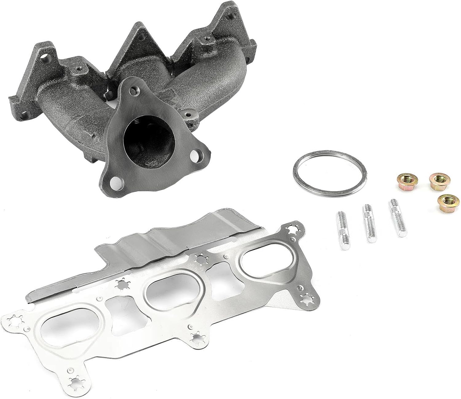 A-Premium Right Exhaust Manifold W/Gaskets & Studs & Nuts [6Cyl 3.6L] Compatible with Chevrolet, GMC, Buick & Saturn Models - Traverse 09-17, Acadia 07-16, Acadia Limited 17, Enclave 08-17, Outlook