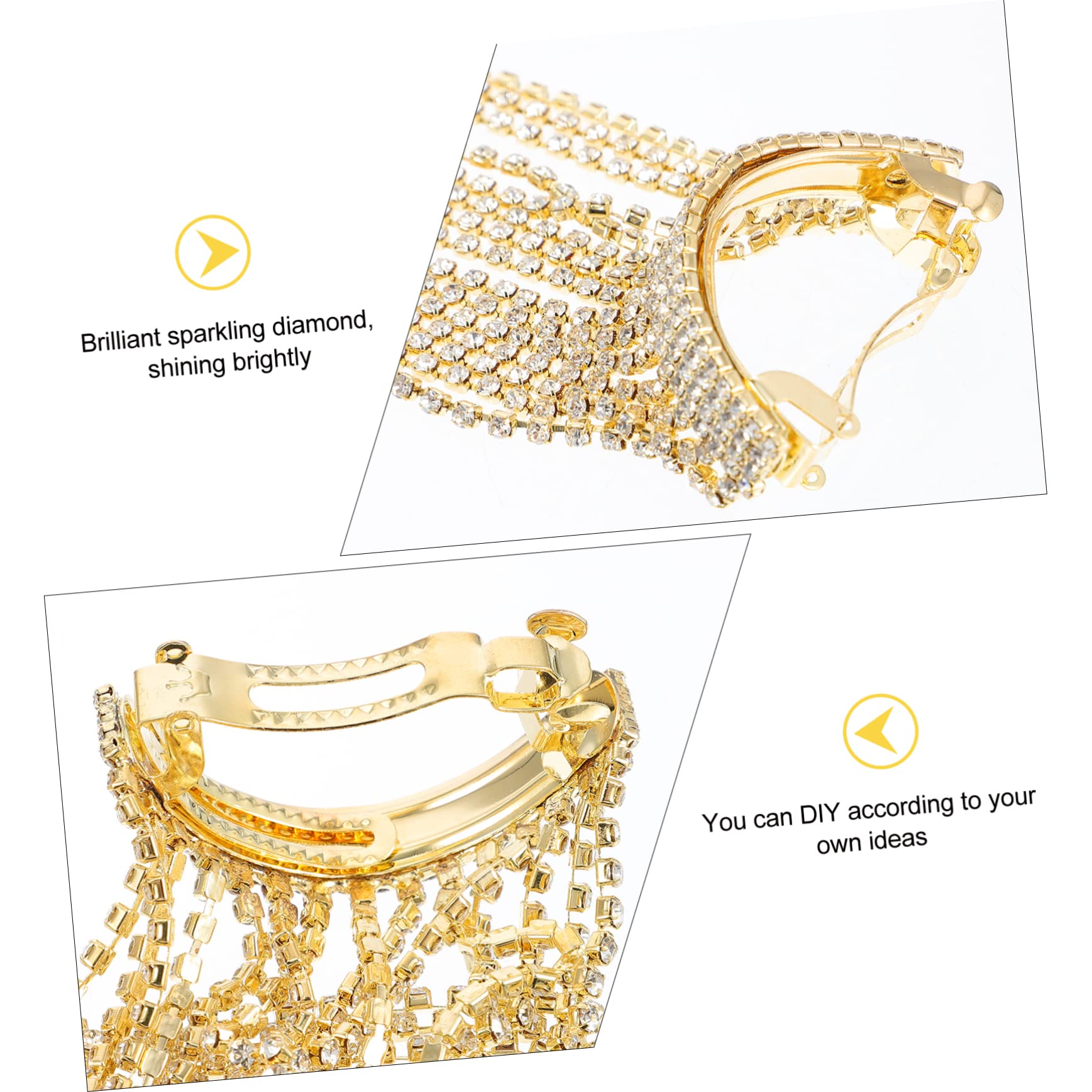 ABOOFAN 4stücke Fashion Rhinestone Haarklammer Mit Fransen Für Damen Elegante Haarspange Für Pferdeschwanz Und Hochsteckfrisuren Vielseitiges Haaraccessoire