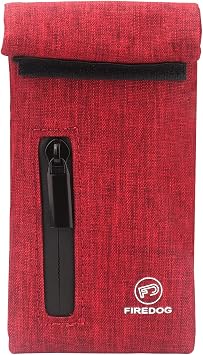 FIREDOG Smell Proof Bags, Carbon Lined Odor Proof Bag for Dog Tested 3"x6" Stash Travel Storage Pouch Pocket Dark Red