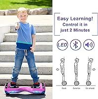 Vista 5 de SISIGAD Scooters for Kids Ages 7-12, with Built-in Bluetooth Speaker and 6.5" Colorful Lights Wheels, Safety Certified Self Balancing Scooter