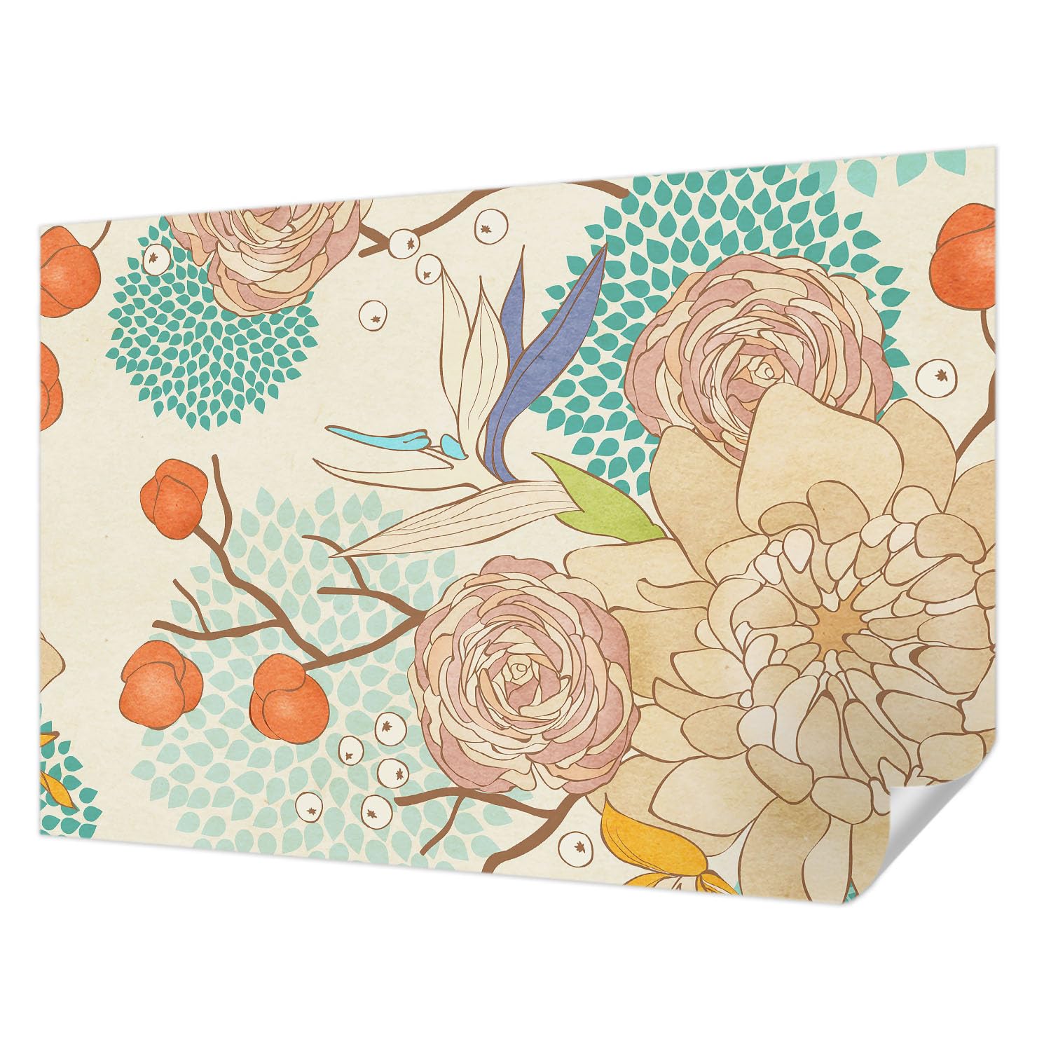 Papel pintado autocolante moderno decoración pared autoadhesivo Tulup 152x104 cm fantasía floral