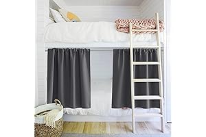 PONY DANCE Small Cabinet Curtains - Grommet Blackout Linen Curtains for Kitchen...