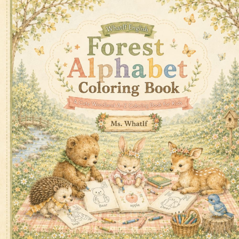 Forest Alphabet Coloring Book: A Cute Woodland A–Z Coloring Book for Kids