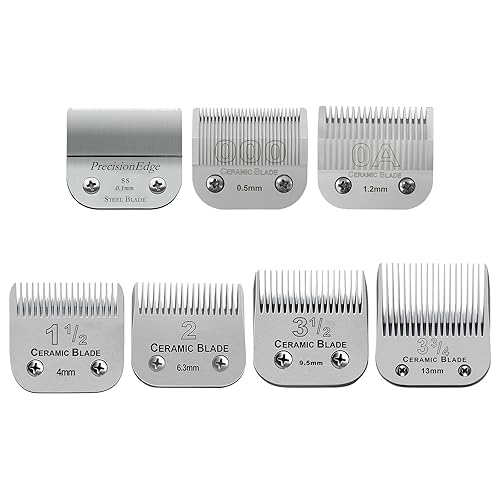 Miniatura 8 de Juego de 4 cuchillas de repuesto desmontables profesionales, tamaño (1-12+#2+3-12+3-34), longitud de corte de 0.157 in a 0.512 in, compatible con