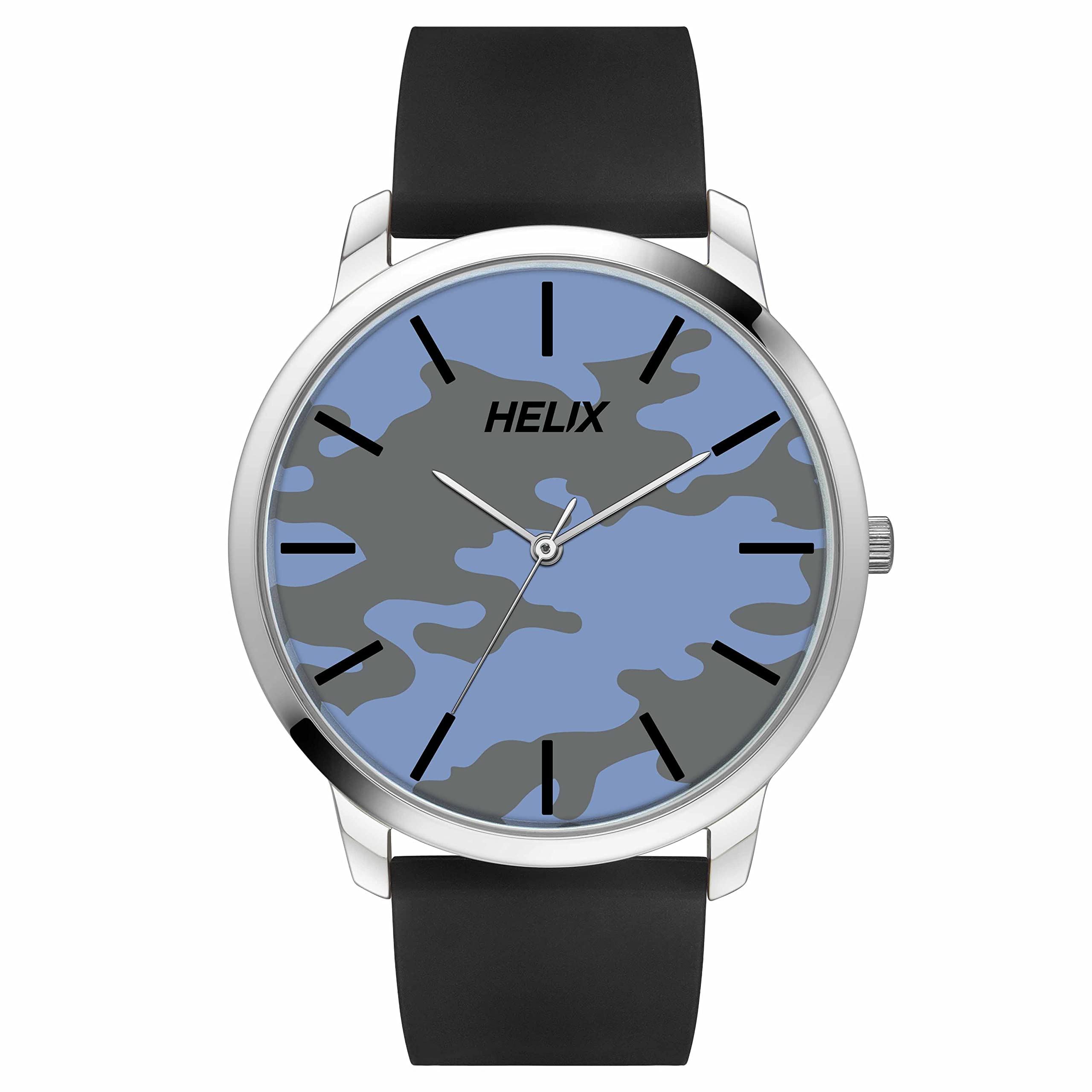 Helix by Timex Blue Round Analog Watches for Men | Quartz Movement Silicone Strap Men Watches | Upto 30 m Water Resistance with Buckle Closure | Gift for Men TW039HG17 (B0BQY61H1C) Amazon Price History, Amazon Price Tracker