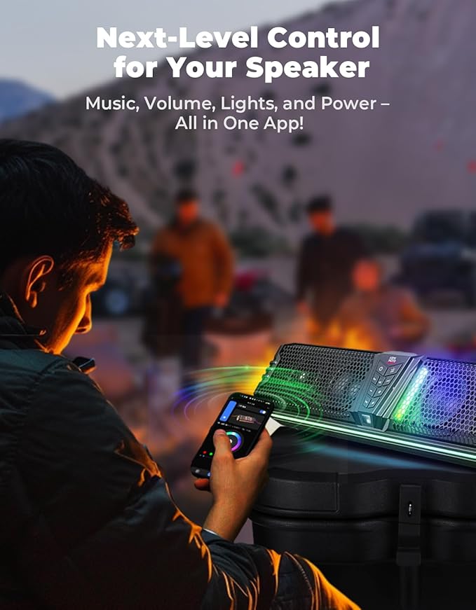 KEMIMOTO Midnight 60 26 pulgadas Parlante UTV, Barra de Sonido IP66 miniatura 3