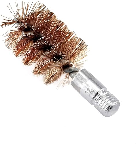 Miniatura 4 de BOOSTEADY Cepillo de limpieza para pistola de bronce con cerdas de fósforo, 5 unidades, para escopeta de pistola con 50 parches cuadrados