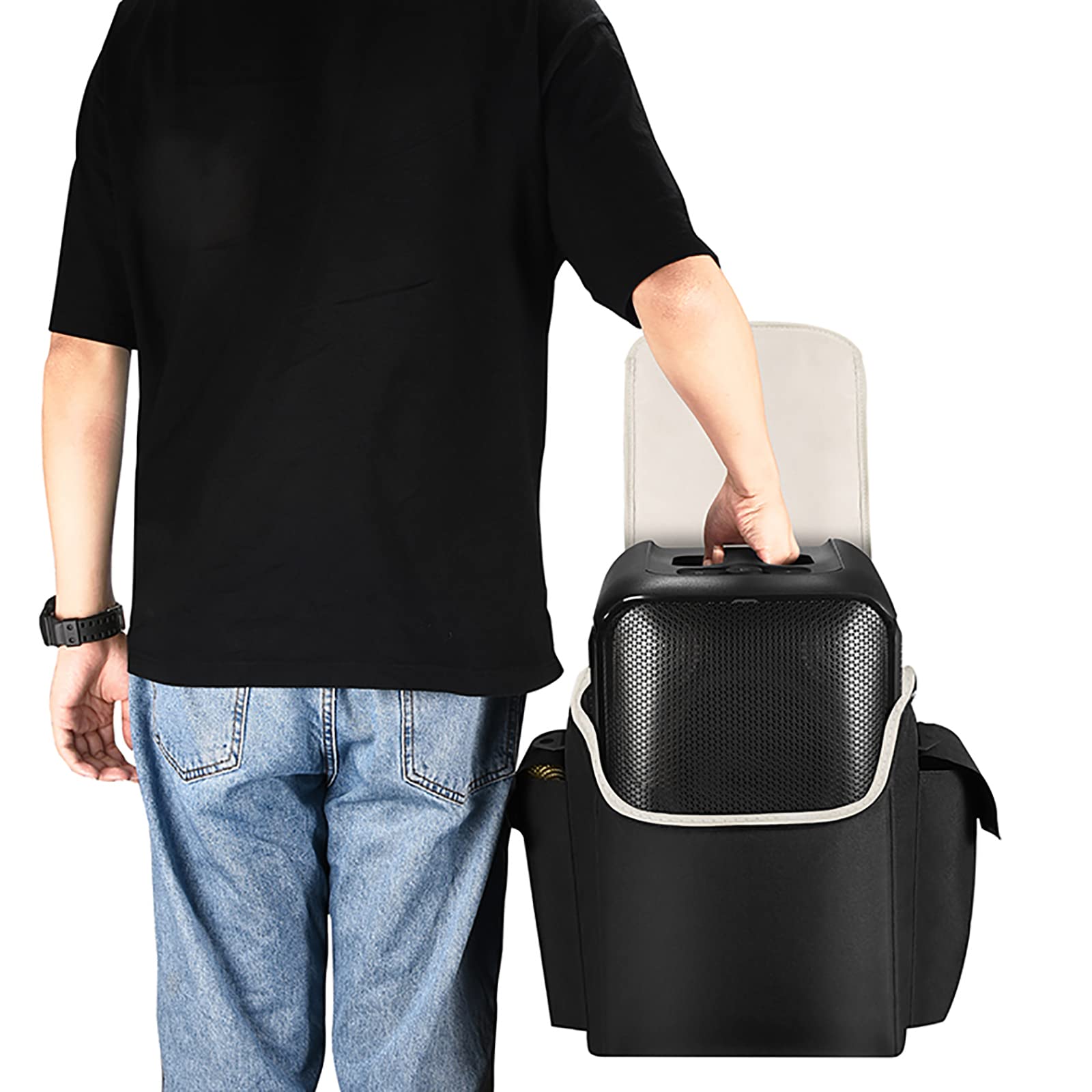 Custodia per altoparlante Custodia da viaggio portatile Borsa a tracolla per JBL PartyBox Encore Essential Altoparlante multifunzionale Copertura protettiva Shell Skin Sleeve, Nero , moderno