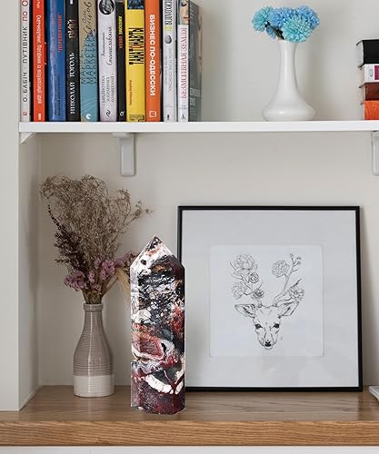 Miniatura 4 de AMOYSTONE Torre de cristal de ágata roja natural, varita hexagonal curativa, pilar de punta de cristal reiki, piedra de roca de 0.6-1 libras,