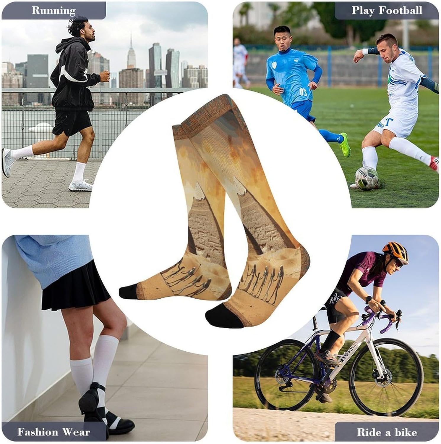 Ancient Egypt Crew Socks Calf Socks Athletic Crew Sock