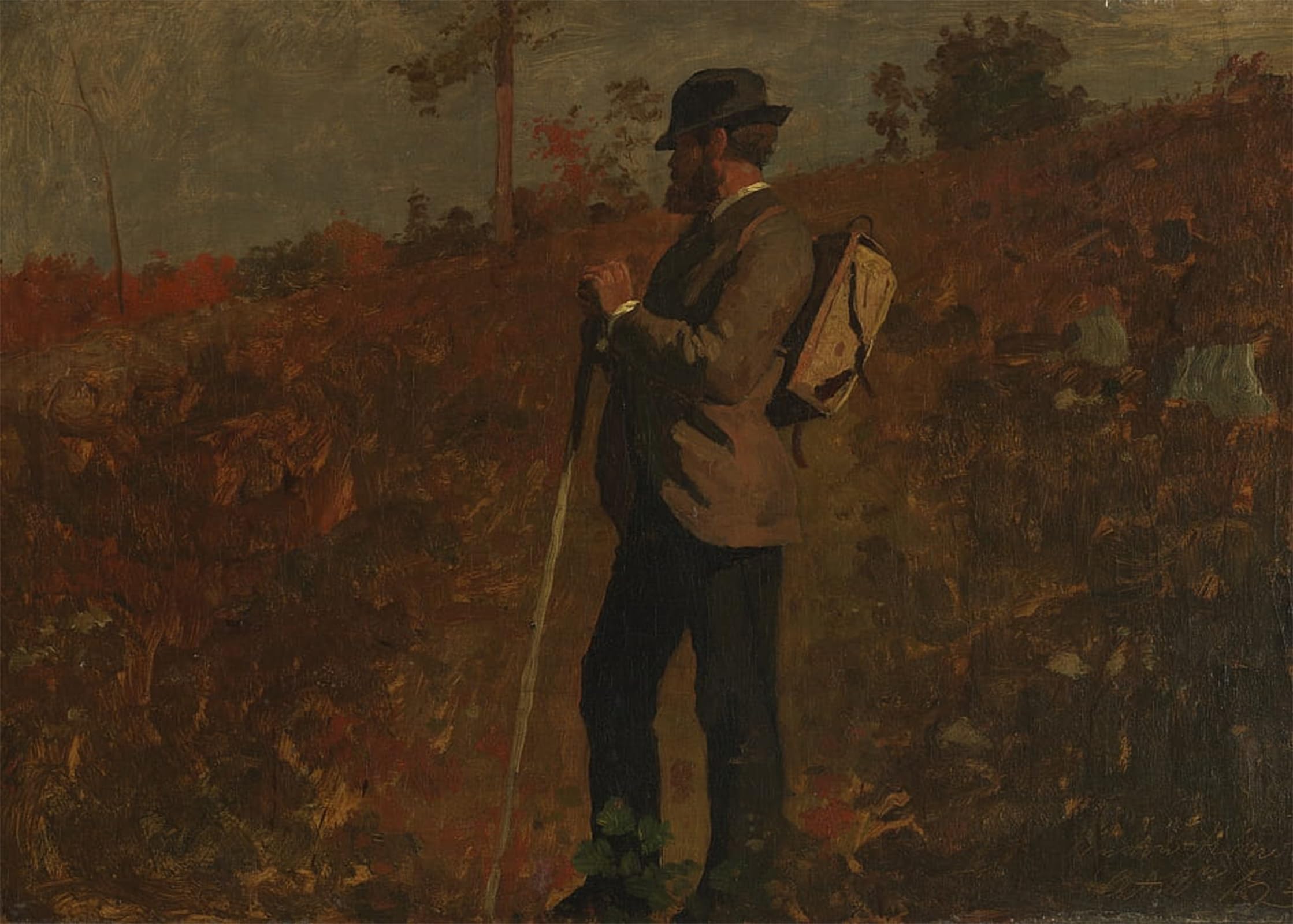 SERENDIPITP Vintage Wall Art Canvas Nordic Poster Canvas Print Picture Man with a Knapsack October by Winslow Homer Wall Art Poster for Home Decor 60x90cm