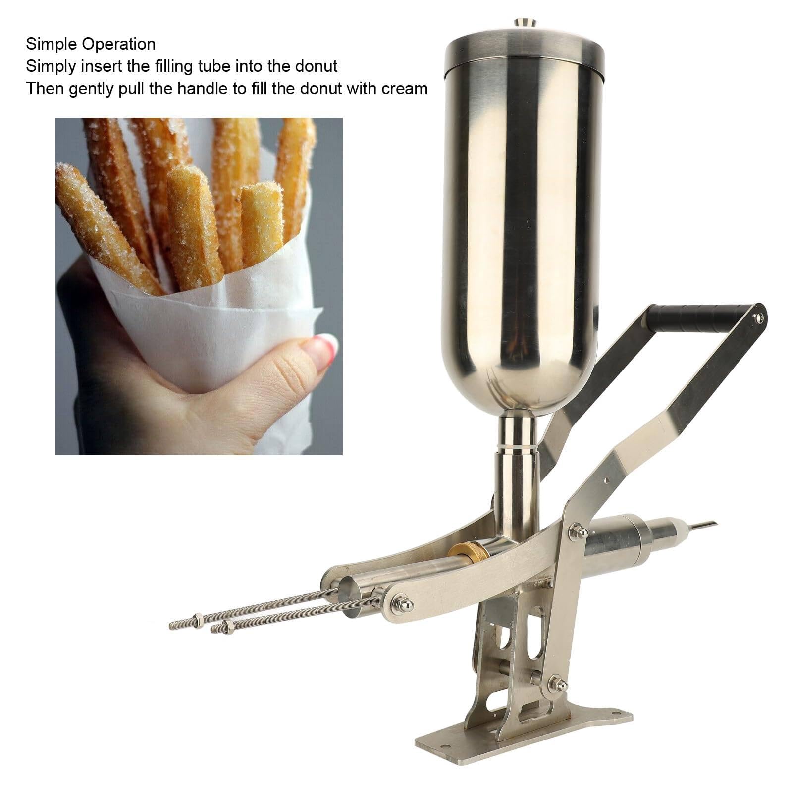 5L Manual Donut Jelly Filler Machine, Donut Filler Machine, Churro Maker, Cream Filling Injector, Spanish Donuts Dessert Churro Maker, for Commerial Home