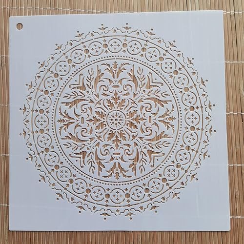 Miniatura 4 de XUAN YANG Plantilla decorativa de árbol de la vida de 12 x 12 pulgadas, plantilla vikinga reutilizable para muebles, manualidades, pintura