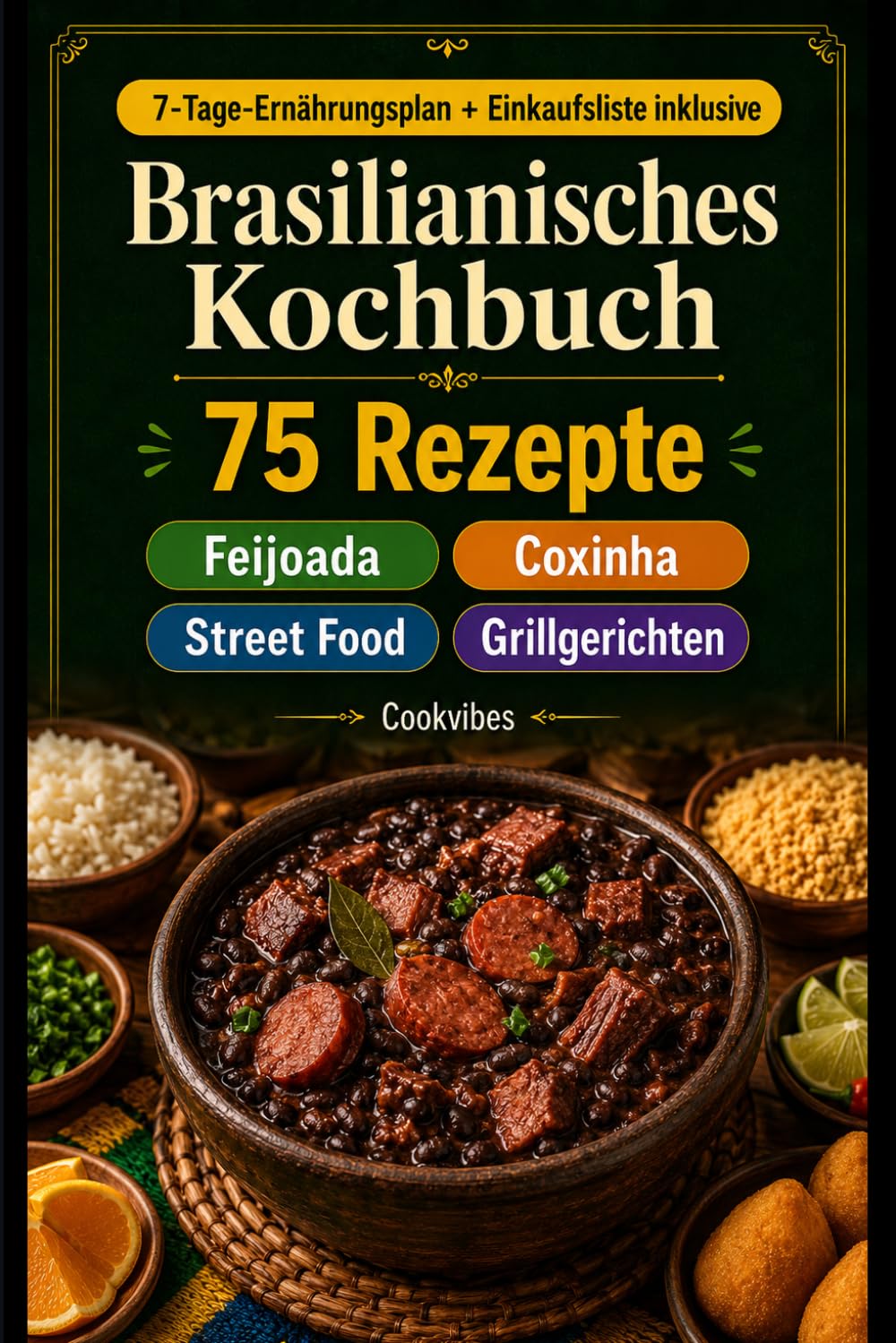 Brasilianisches Kochbuch: 75 traditionelle brasilianische Rezepte einfach gemacht für Anfänger, mit Feijoada, Coxinha, Reisgerichten, Street Food, Grillgerichten und Desserts