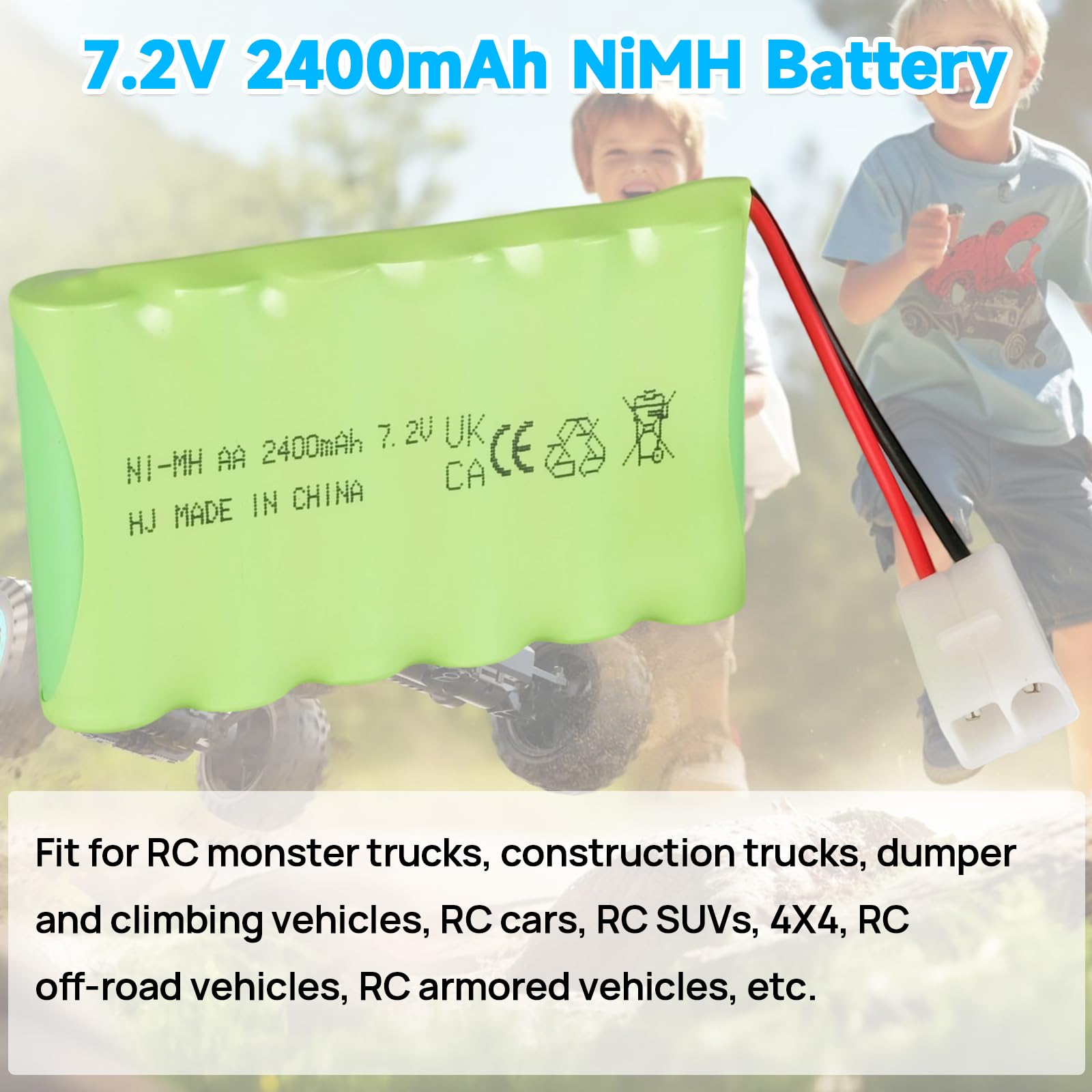 Batteria Ni-MH 7.2V 1800mAh Con Connettore Tamiya – 6 Celle AA Per Auto RC, Camion, Giocattoli Modellismo - 2