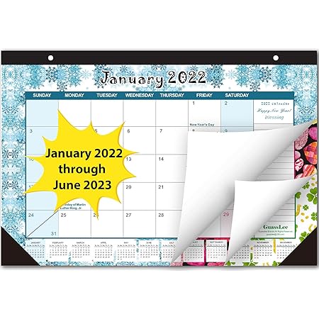 Amazon Com Desk Calendar 2022 2023 Monthly Pages 17 X 11 1 2 Inches Runs From January 2022 Through June 2023 18 Monthly Desk Wall Calendar Can Be Used Throughout 2022 Office Products 2022-2023 Desk Calendar