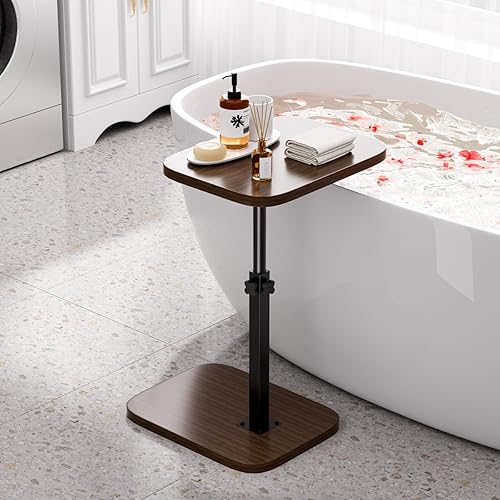 Miniatura 2 de Mesa auxiliar ajustable para TV, mesa auxiliar en forma de C, mesita de noche pequeña, mesita de noche moderna de mediados de siglo para sala de