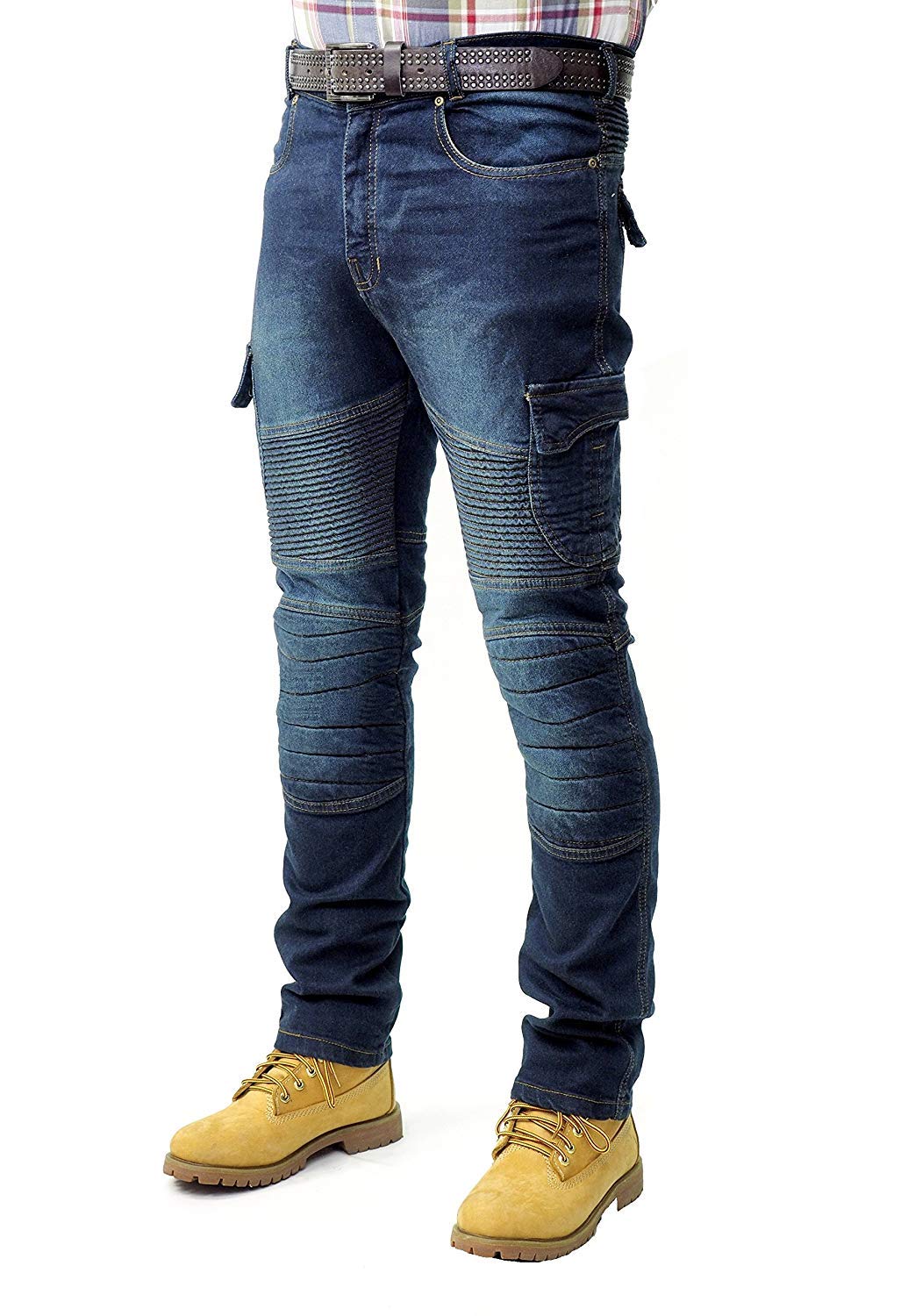 Prime Pantalones de Trabajo para Hombre Pantalones Cargo Pantalones Militares Pants BLJ-02 (BLACK-DENIM-005, 36W X 30L)