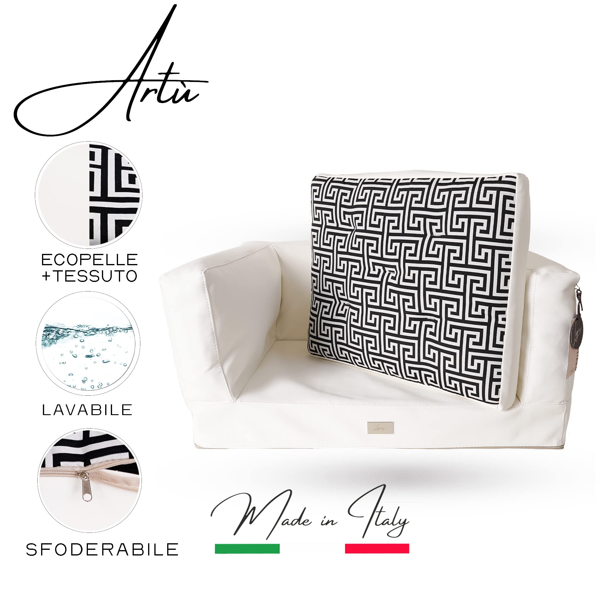 Divano Per Cani Ligo Artù - Cuccia Sfoderabile Lavabile Made In Italy Beige - Foto 3