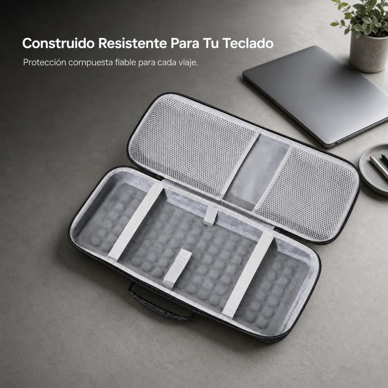 Funda Almacenamiento para Teclado Inalámbrico K98M K98S EVA con Cremallera Resistente a Golpes y Protección Polvo para y Uso Diario