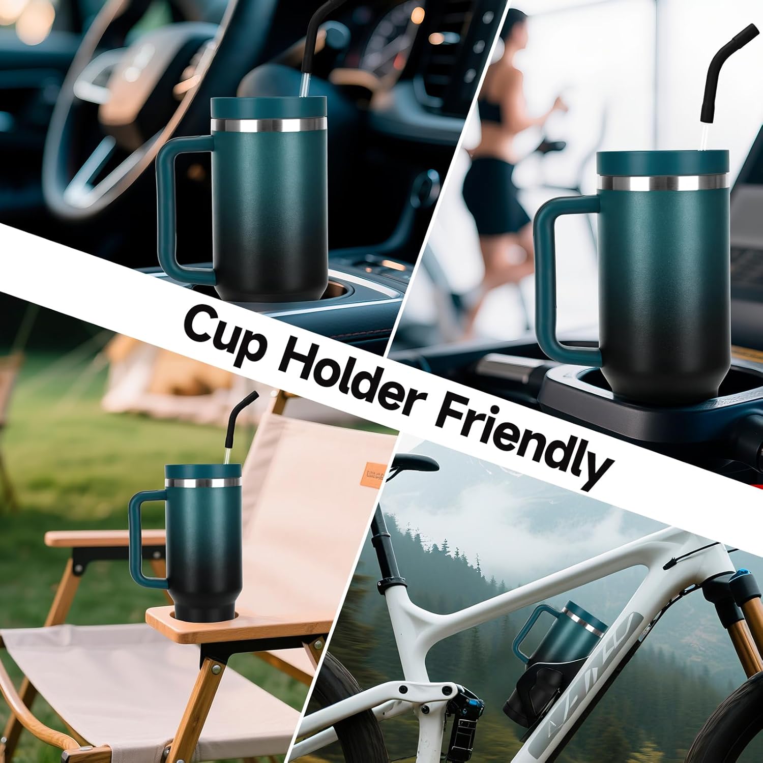 40oz Tumbler with Handle and Straw Spout 2-in-1 Lid, Spill Leak Proof Insulated Travel Cup Traveler Water Mug Keep Cold Hot, Dishwasher Safe Stainless Steel Bottle Gifts for Women Men, Indigo Black - Image 7