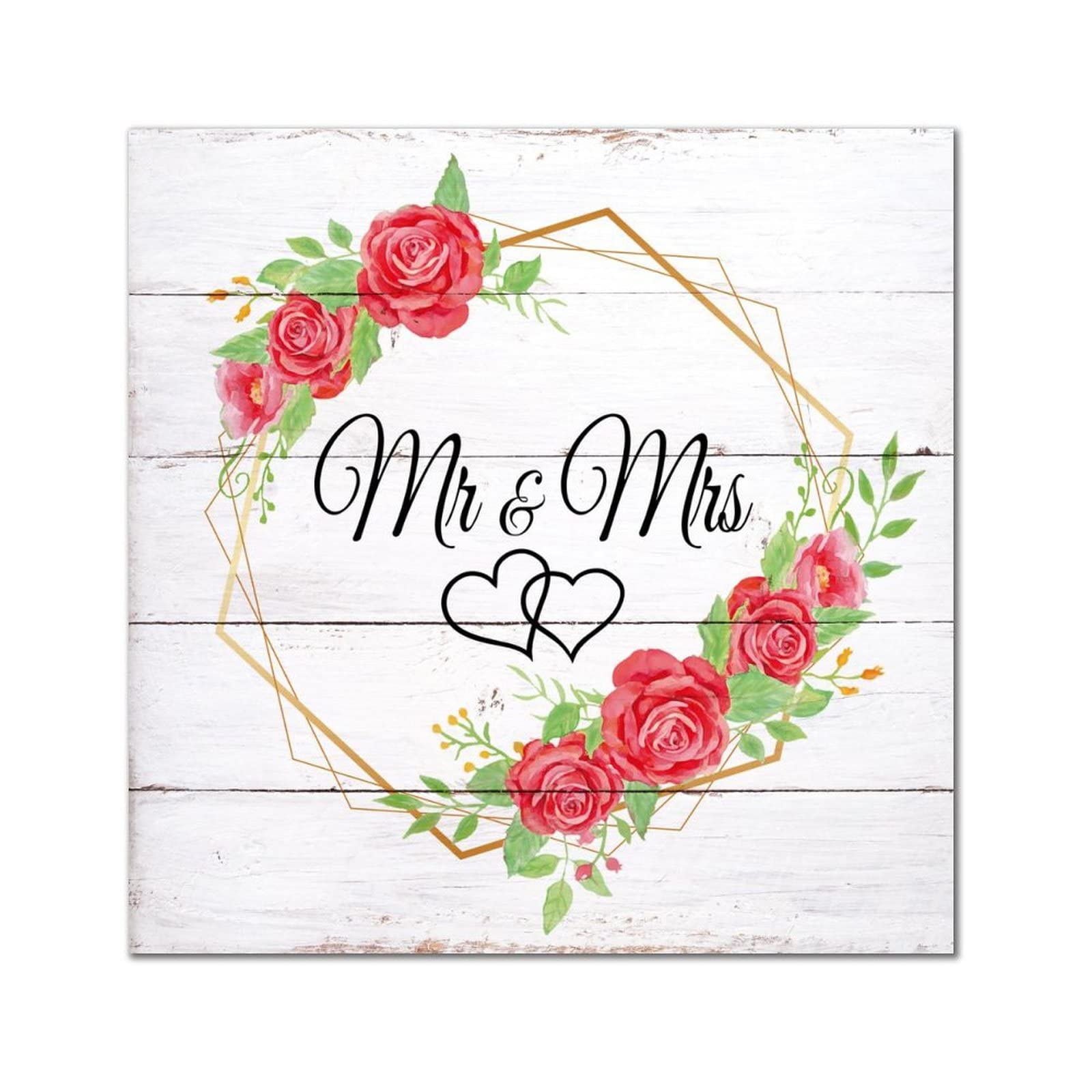 Panneau en bois Mr & Mrs pour habiller un mur vide sans percer de gros trous