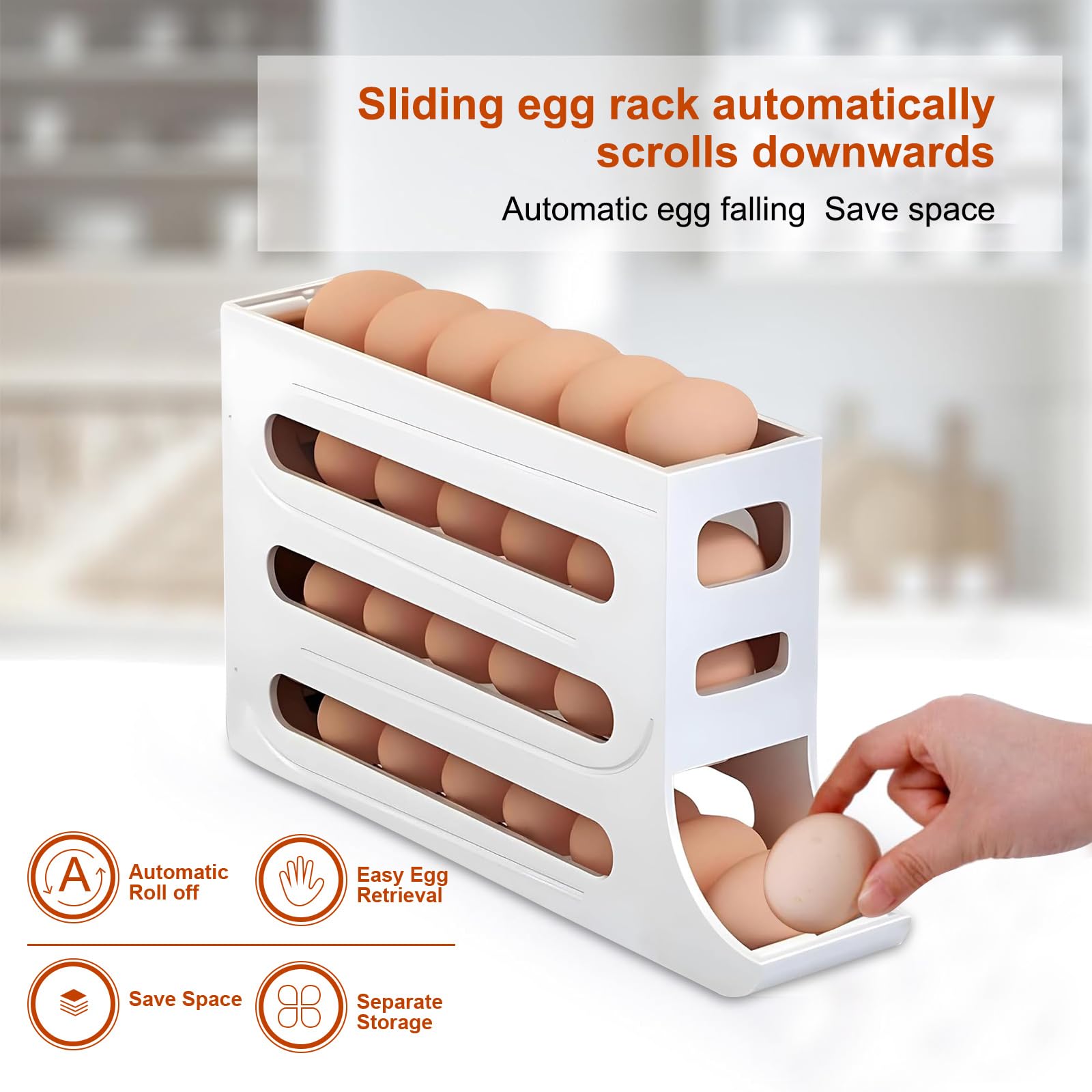 Organizador Nevera de 30 Huevos, Dispensador para Frigorifico con Diseño Práctico, Ideal para Mantener el Orden en la Cocina