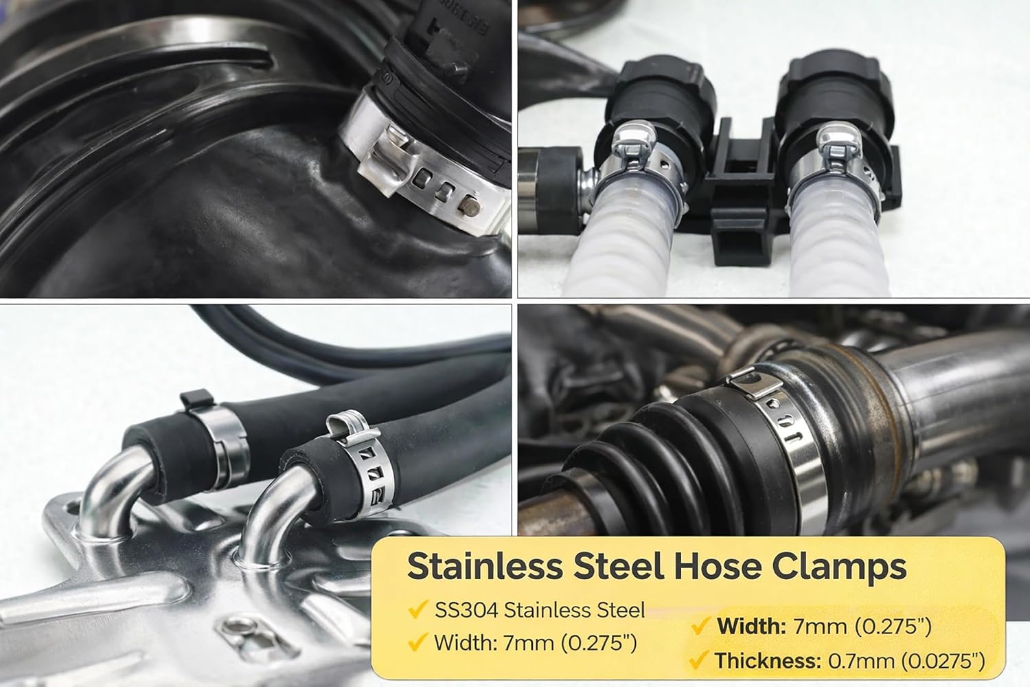 Boltza® CV Boot Clips Stainless Steel for Axle Joint (0.98-0.79" / 25-50mm & 1.57-4.33" / 40-110mm) set of 5 Pairs (10 clamps)