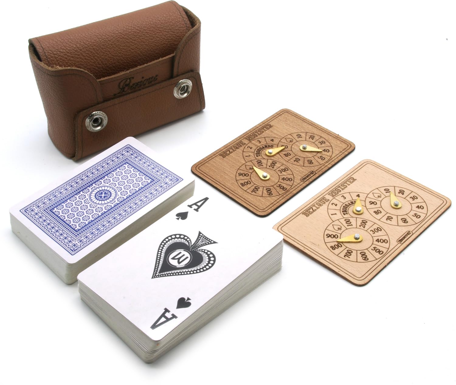 Brimtoy Leather Bezique card game set