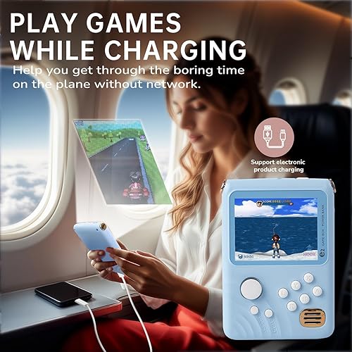 Miniatura 6 de Cargador portátil con consola de juegos portátil portátil, batería de carga de 5000 mAh, banco de energía para juegos integrado de 300 juegos,
