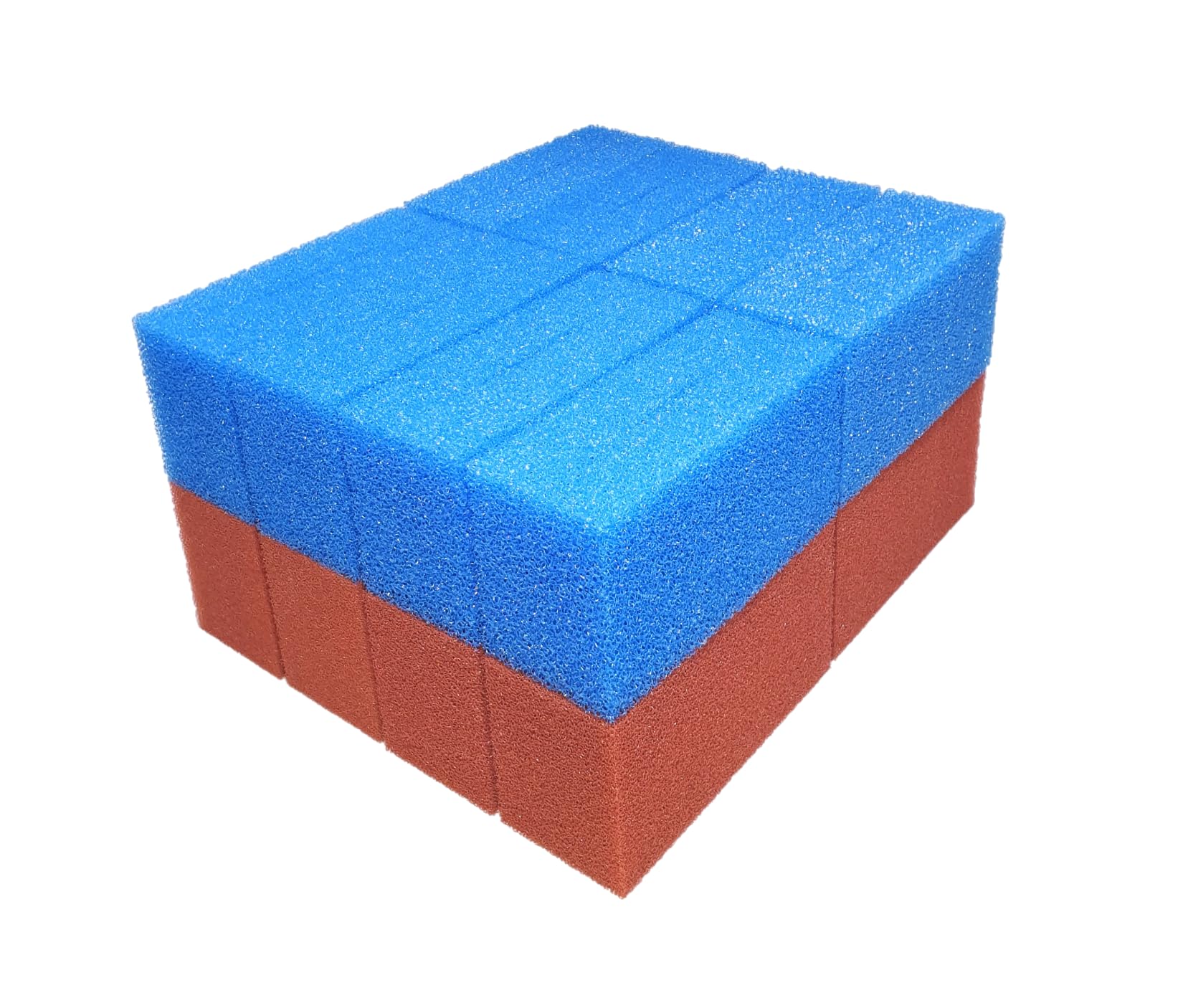 16 Filterschwämme 8 x BLAU und 8 x ROT geschlitzt für Biotec 12 + 12 Screenmatic 21,5 x 10 x 9 cm BLAU Grob = PPI 10 ROT Fein = PPI 30