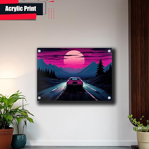 Miniatura 4 de Unique Synthwave Style Retro Art, 80s style art, framed poster print, guest room art, cool living room art, Art Decor, Decor poster