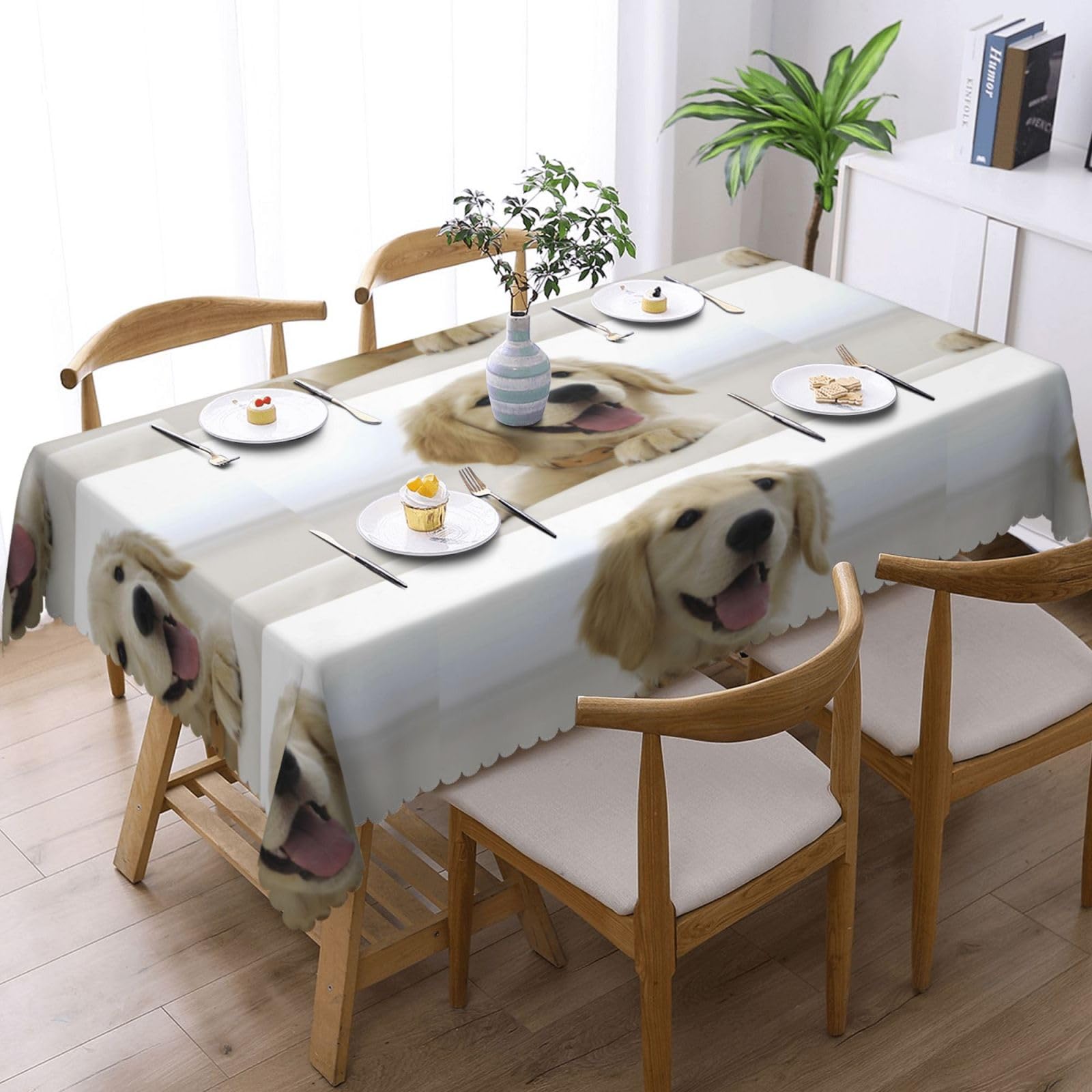 Amazon｜ゴールデンレトリバー テーブルクロス 長方形 撥水 テーブル
