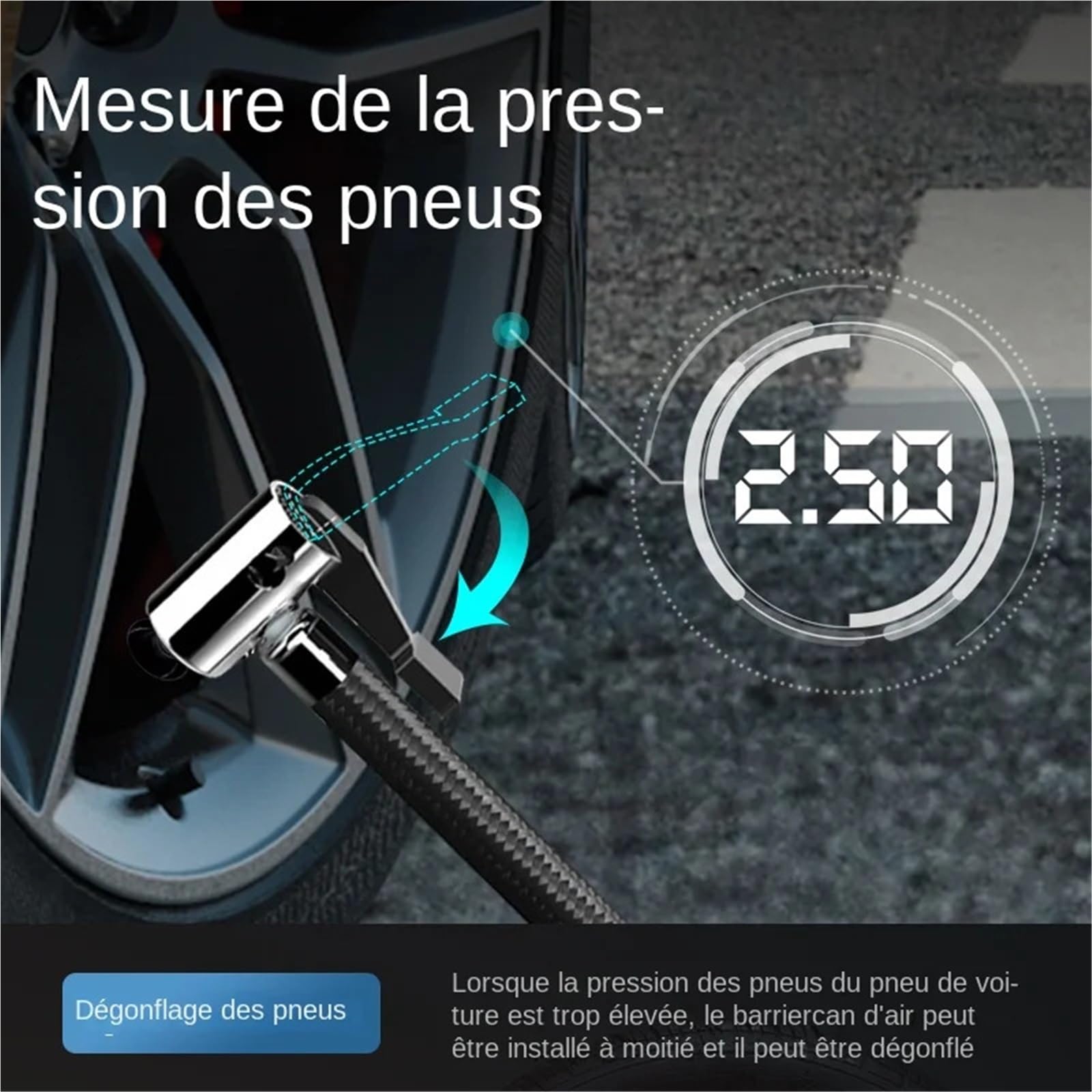 Compresores de Aire portátiles Compresor de Aire portátil para automóvil, Bomba de inflado de neumáticos Digital, lámpara LED, compresor para Motocicleta y Coche Inflador Ruedas Coche