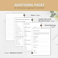 Vista 5 de Libro de contraseñas con pestañas alfabéticas, protector de contraseñas de tapa dura, organizador de cuaderno de contraseñas para computadora e