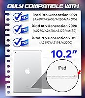 Vista 2 de Cantis - Funda para iPad de 9.ª generación/iPad de 8.ª generación/iPad de 7.ª generación, funda protectora resistente a los golpes con soporte