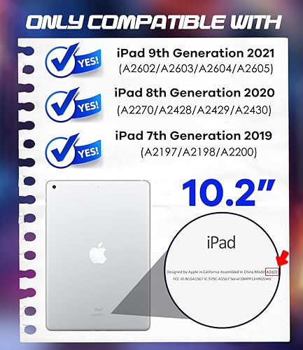 Miniatura 2 de Cantis - Funda para iPad de 9.ª generación/iPad de 8.ª generación/iPad de 7.ª generación, funda protectora resistente a los golpes con soporte