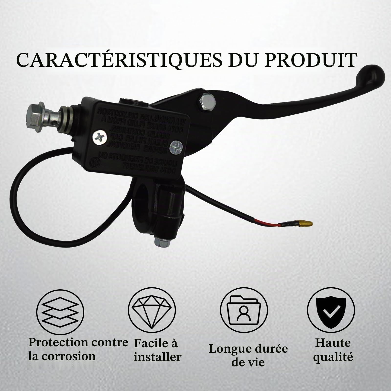 Pompe À Levier Hydraulique avec Maître-Cylindre de Frein de Moto,1 Paire de Levier de Maître-cylindre D'embrayage de Frein 22 Mm Noir pour Gy6 50cc 110cc 125cc 150cc 250cc Scooter