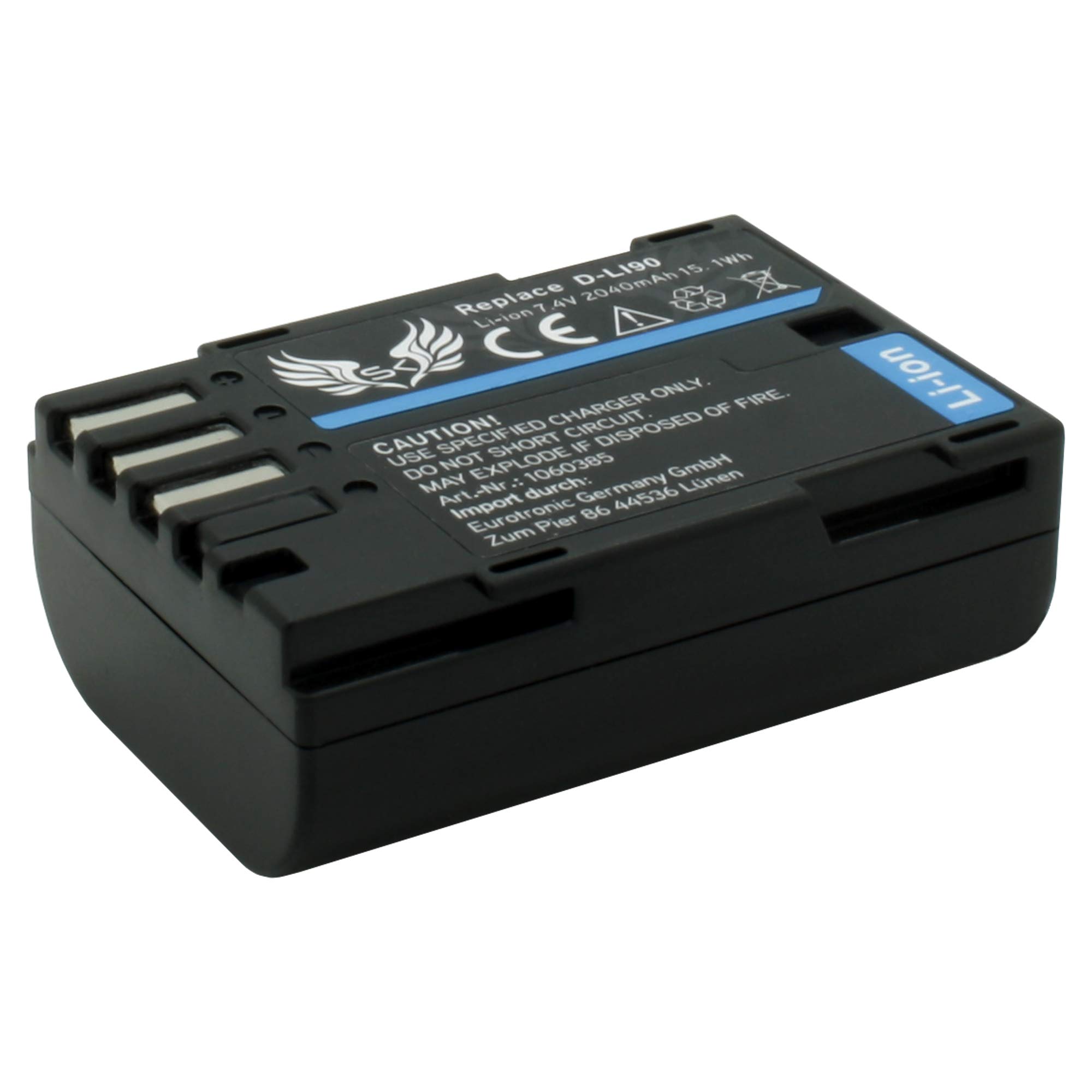 SK Akku Pentax D-Li90 2040mAh + LCD Dual Doppel Ladegerät für Pentax K1 K-1 / K3 K-3 K-3 II / K5 K-5 K-5 II K-5 IIs / K7 K-7 / 645D 645Z
